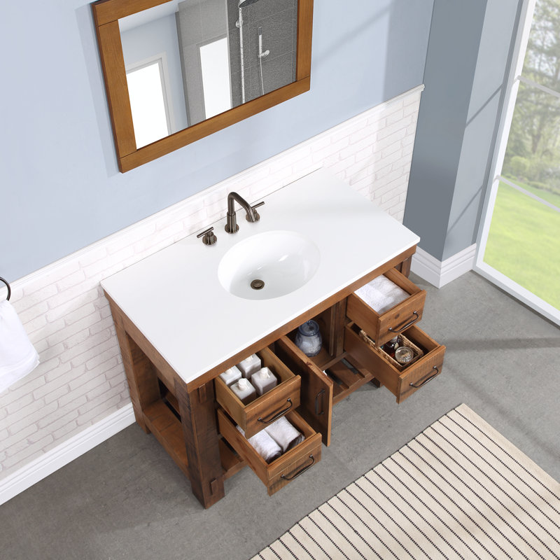 Birch Lane™ Bromley 42" Single Bathroom Vanity with Quartz Top ...